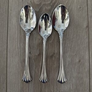 3 Reed & Barton 18/8 Stainless Flatware 1800 Teaspoons & Oval Place Spoons